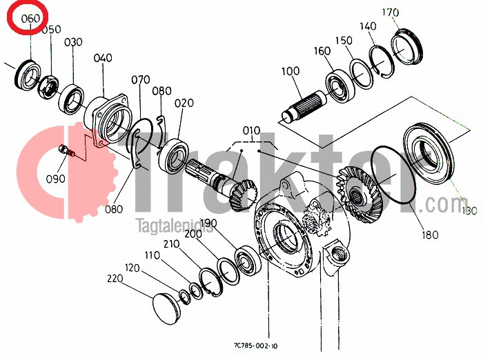 Trakter.com - ROTARY TILLER SEAL PTO ORIGINAL KUBOTA 7a205-51260