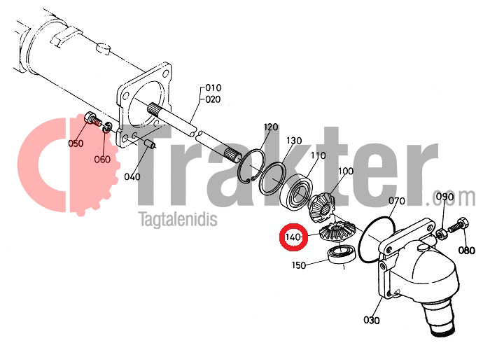 Trakter.com - GEAR SHAFT WHEEL DOWN 16 TEETH ORIGINAL KUBOTA ta040 ...